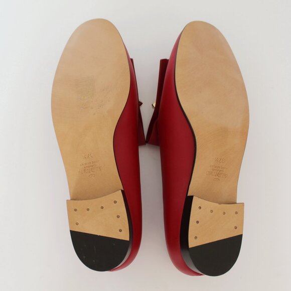 NEW VALENTINO GARAVANI Rockstud Fringed Leather Loafers, EU 37.5 Red, New in Box - Picture 15 of 16